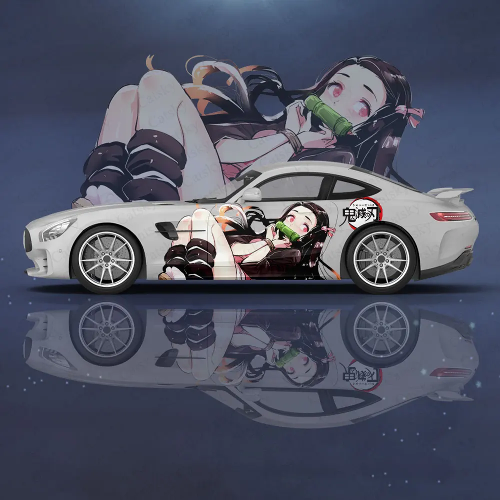 

Custom Anime Demon Slayer Kamado Nezuko 2pcs Car Sticker for Universal Large Car Decal Car Sticker for Univers Car Sticker Decor