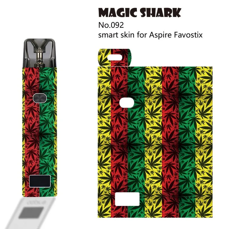 Наклейка из матового PVC с рисунком листа, цветов и черепа для Aspire Favostix Film Case без потери качества.