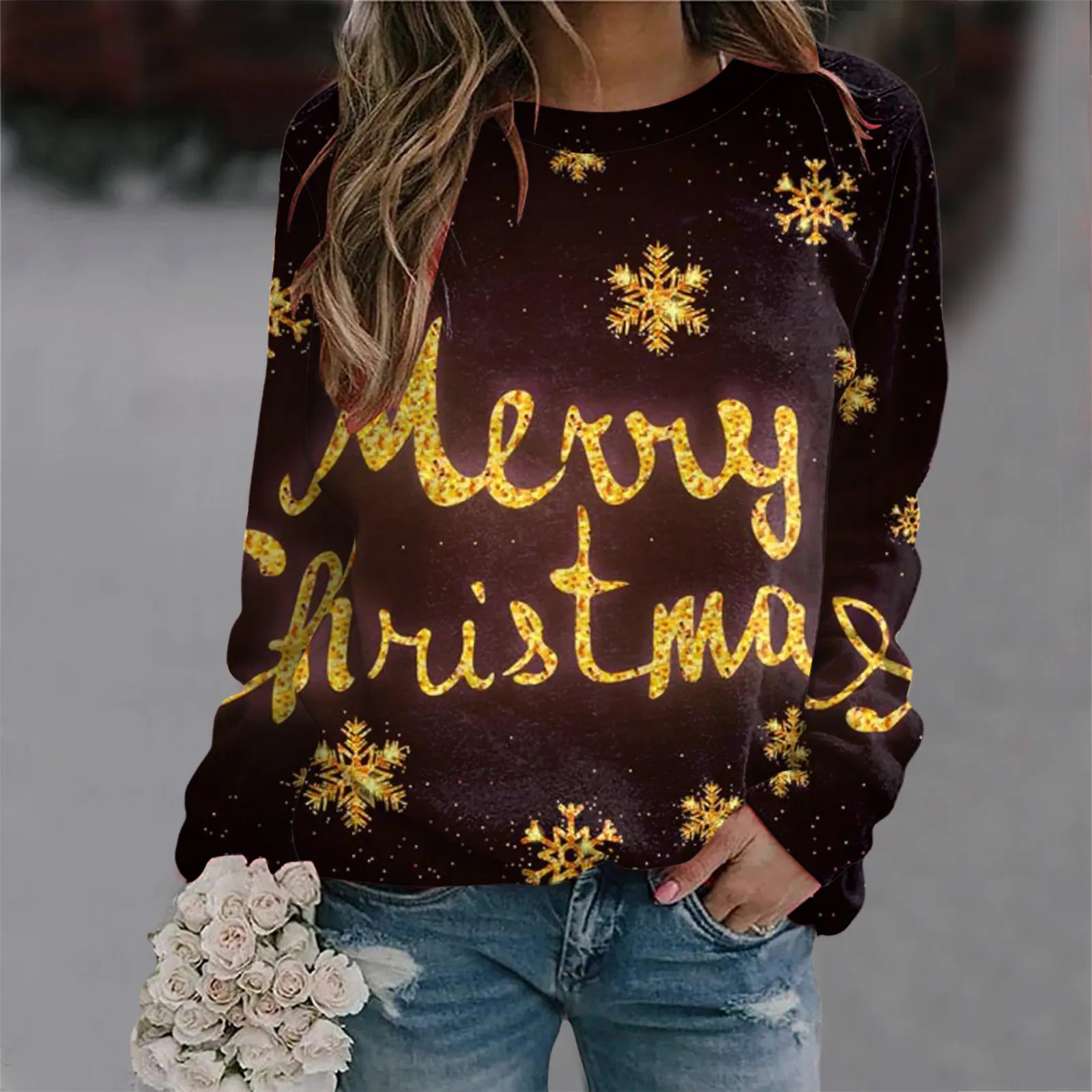 

Женский свитшот с надписью «Merry Christmas»