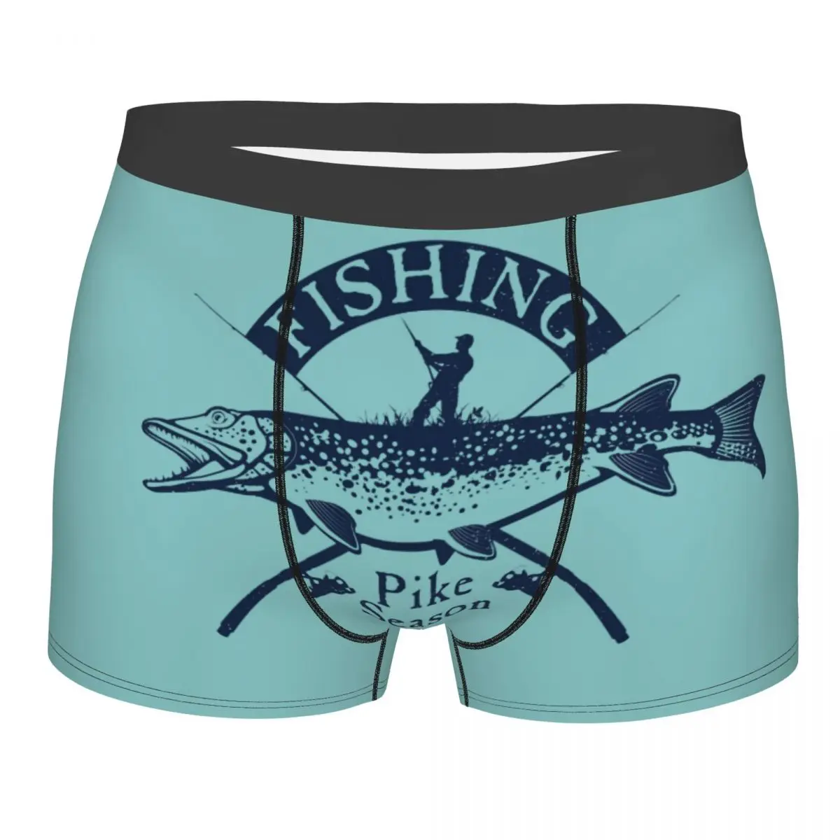 

Sexy Male Fashion Pike Fishing Underwear Fisherman Fish Boxer Briefs Soft Shorts Panties Underpants