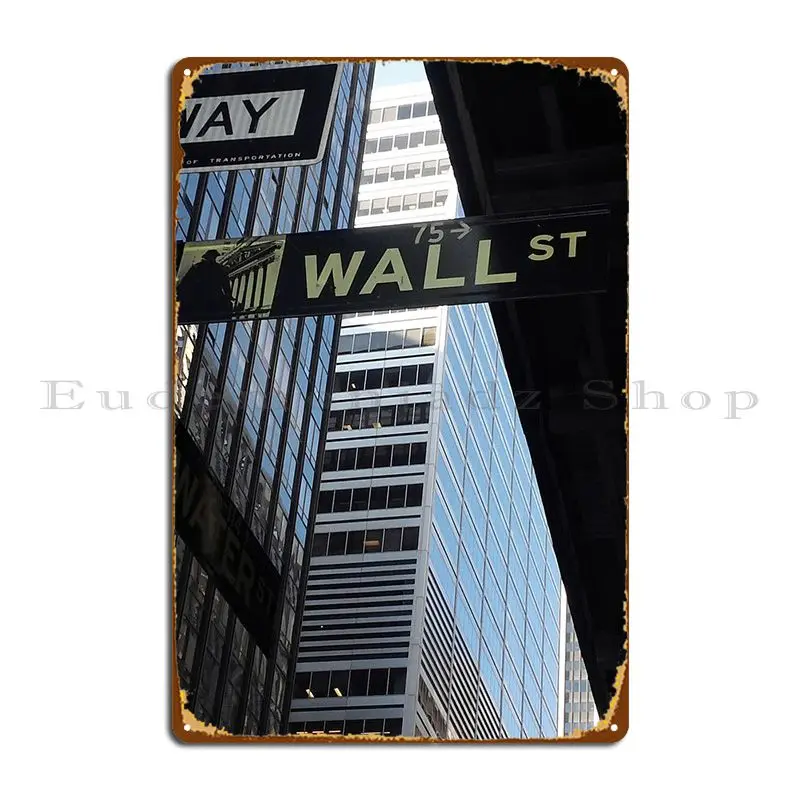 

Wall Street New York Metal Signs Club Customize Cave Iron Plaques Tin Sign Poster