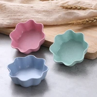 set of 3 small saucer plum shape heart shape mini wheat straw dipping dishes sauce dish condiment saucer appetizer plates