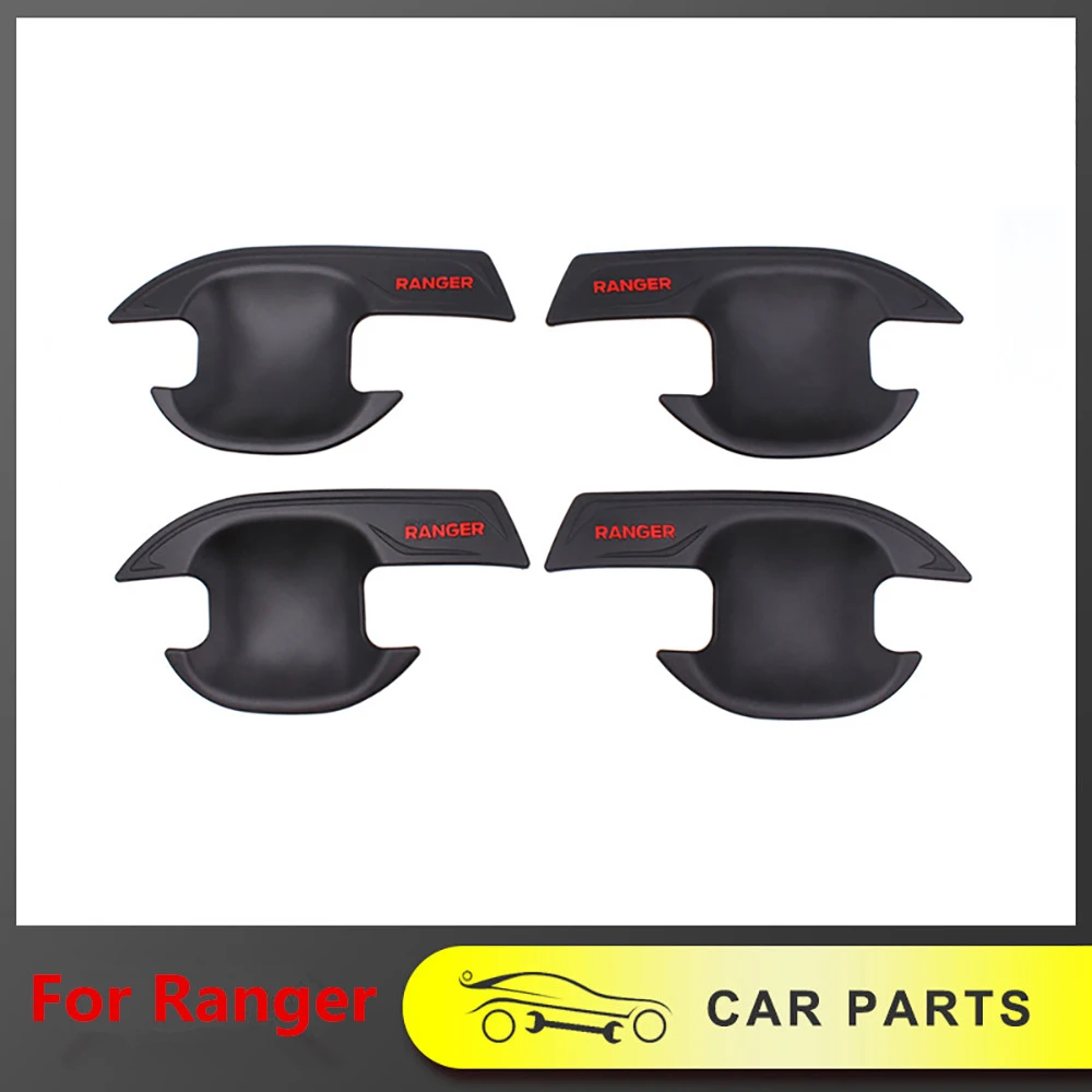 

ABS Exterior Door Bowl Panle Fit For Ranger T6 T7 T8 2012-2022 Matte Black Door Bowl Decoration Cover Car Accessories