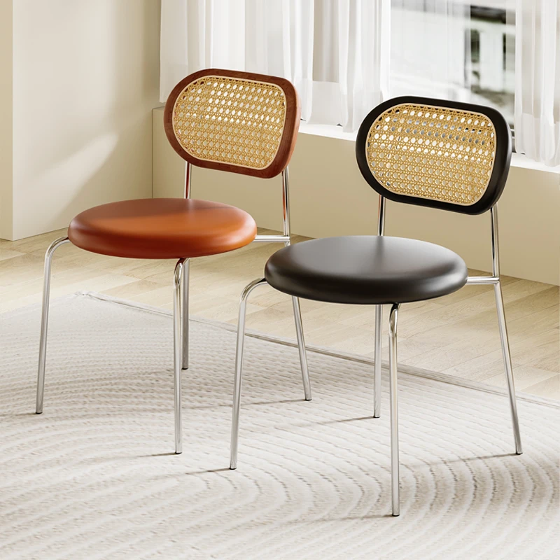 

Dresser Bedroom Rattan Dining Chair Kitchen Salon Office Ergonomic Dining Chair Modern Luxury Cadeira Home Furniture WK50DC