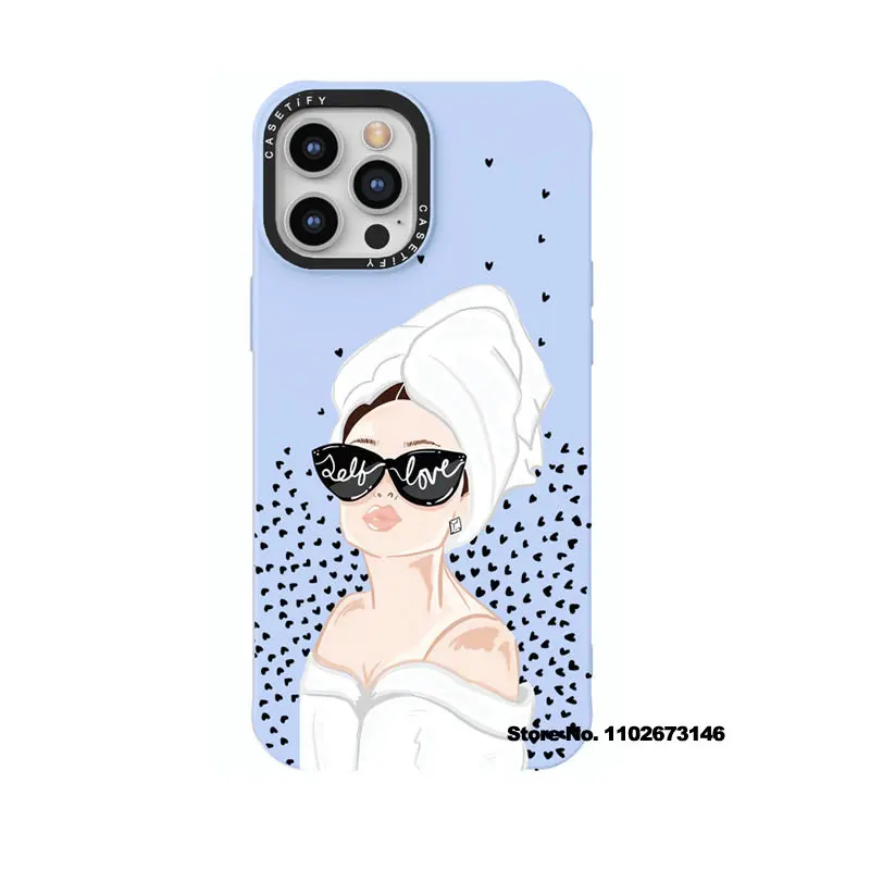 

CASETIFY Girl Liquid Silica Phone Cases for iPhone 14 13 12 11 Pro Max X XS XR 7P 8P Couple Anti-drop Soft Cover D0318