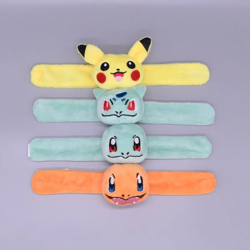 

Pokemon Plush Wristband Bracelet Pikachu Elf Turtle Doll 1.5mm Crystal Super Soft Doll Round Holiday Dress Up Birthday Gift