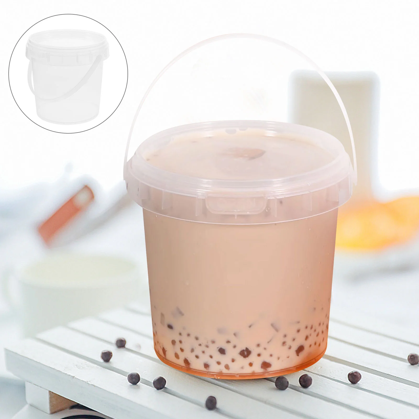 

6pcs Large Capacity Fruit Beverage Storage Bucket Reusable Beverage Storage Container