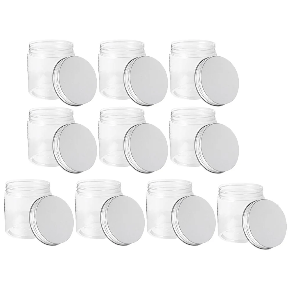 

10 Pcs Jars Lid Small Honey Container Sealing Mason Lidded Jam Pet Plastic Fruits Bottles Clear