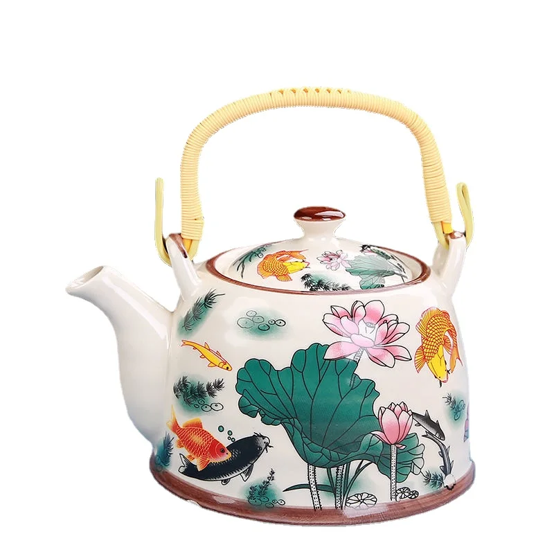 

China Porcelain Teapot with Strainer Net High Capacity 900ML Traditional Chinese Retro Ceramic Tea Set tea pot Gift Kung Fu