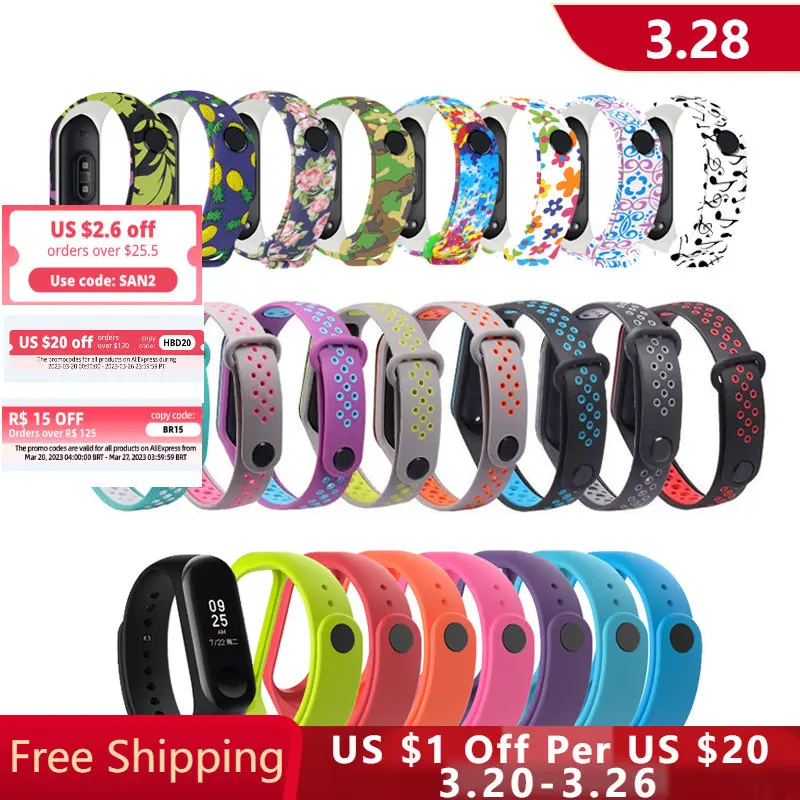 Strap For Xiaomi Mi Band 6 5 4 3 7 Silicone Wristband Bracelet Replacement Strap For MiBand 6 4 7 Colorful Wriststrap Bracelet 5