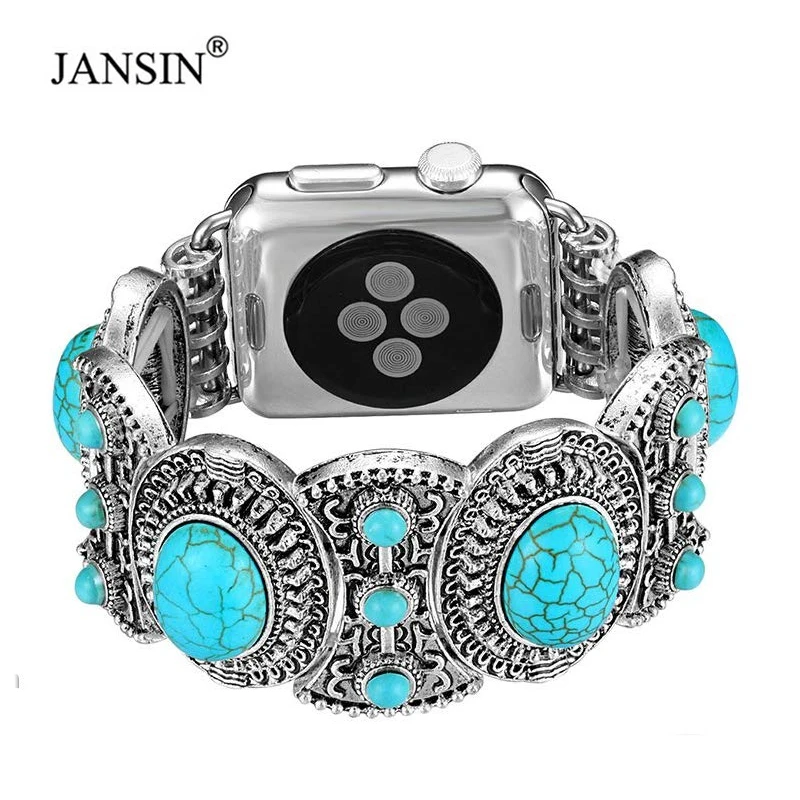 

Bohemian Jewelry Bracelet For Apple watch band 45mm 44mm 38mm 40mm Turquoise Strap Correa For iWatch 42mm 41mm SE 6 7 Women Gift