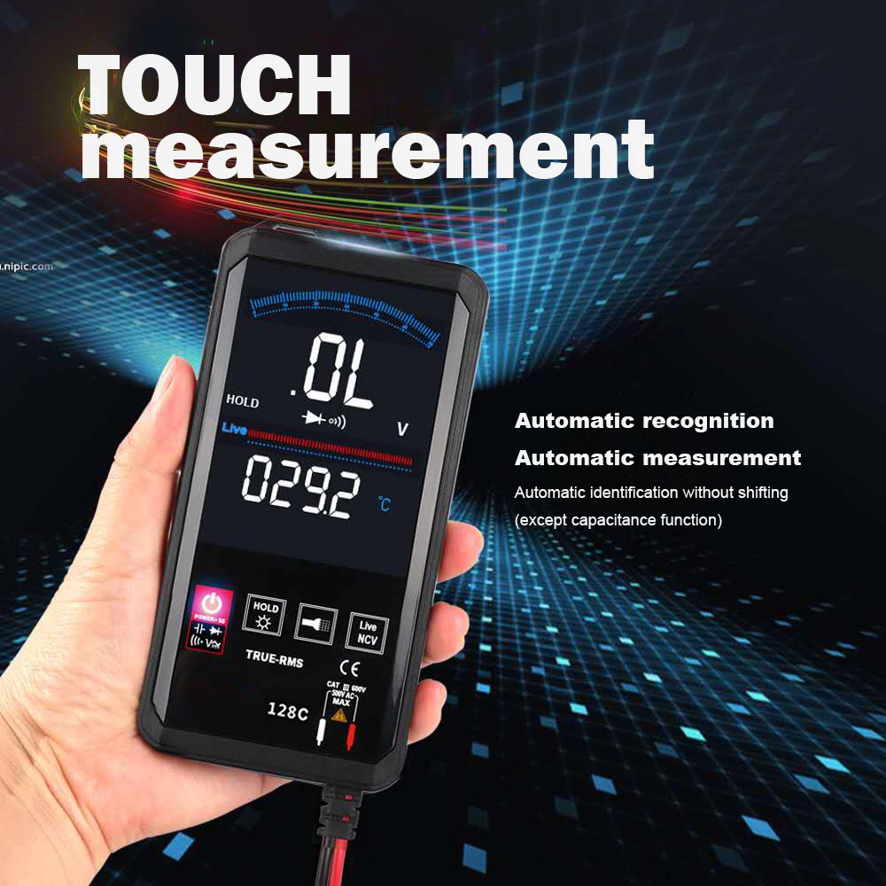 

Touch Inteligent Multimeter LCD Sceen True RMS 6000 Counts Digital Automatic Recogniton Measurement Ammeter Voltmeter Smart NCV