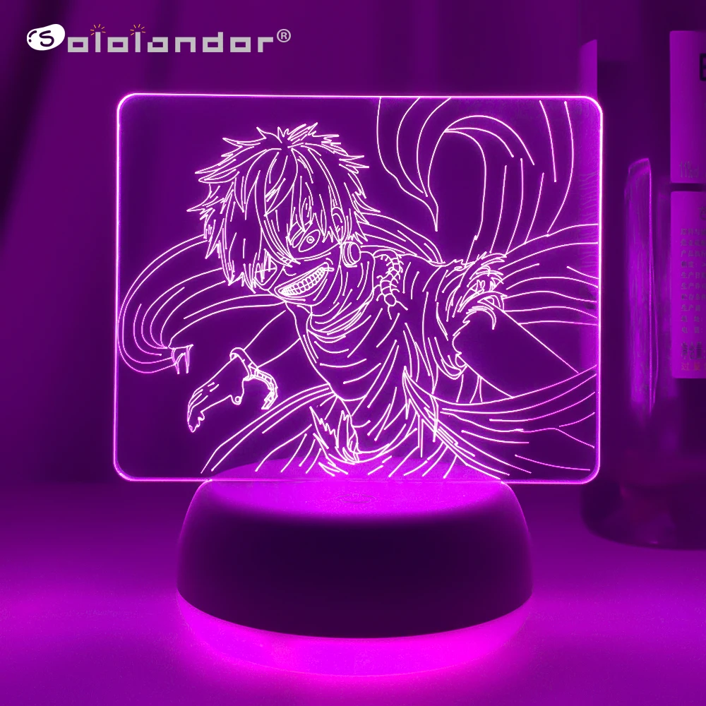 

Новейший Токийский Гуль 3d лампа Кен канеки для спальни Декор Светильник крутой подарок на день рождения акриловый светодиодный ночсветиль...