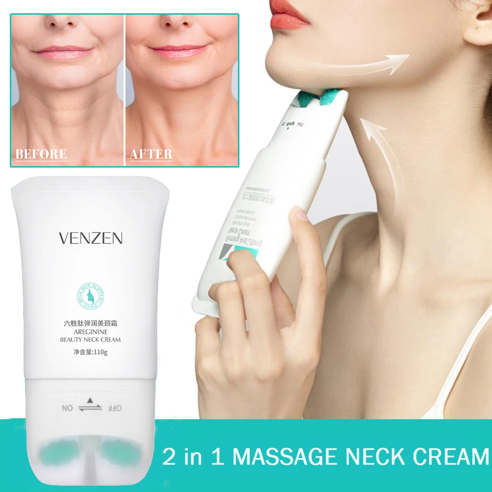 

Neck Firming Cream 2 in 1 Roller Massage Neck Cream 110g Anti Aging Wrinkle Moisturizer Whitening Neck Care