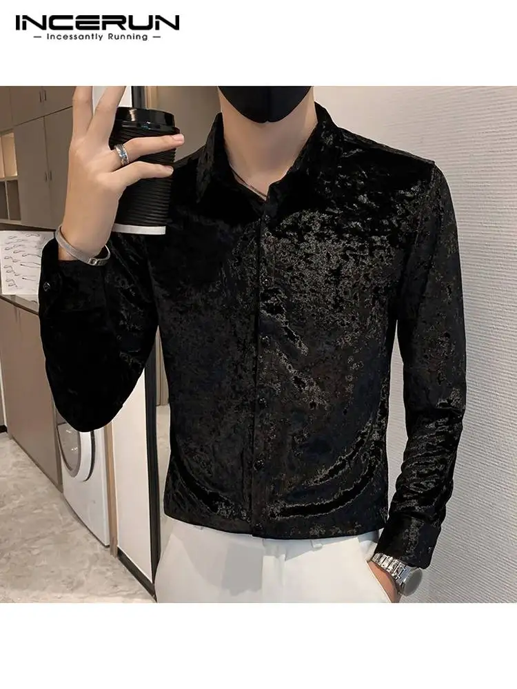 

Korean Style Fashion Men's Well Fitting Blouse Casual Streetwear Male All-match Simple Long Sleeve Shirt S-5XL INCERUN Tops 2022