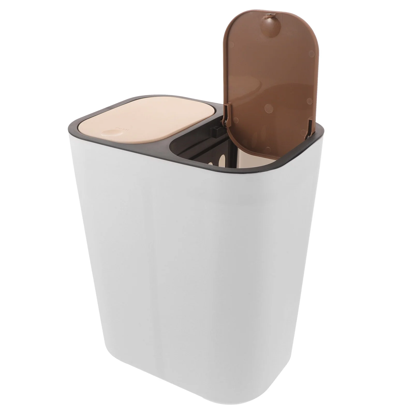 Двухцветный пластиковый мусорный бак |