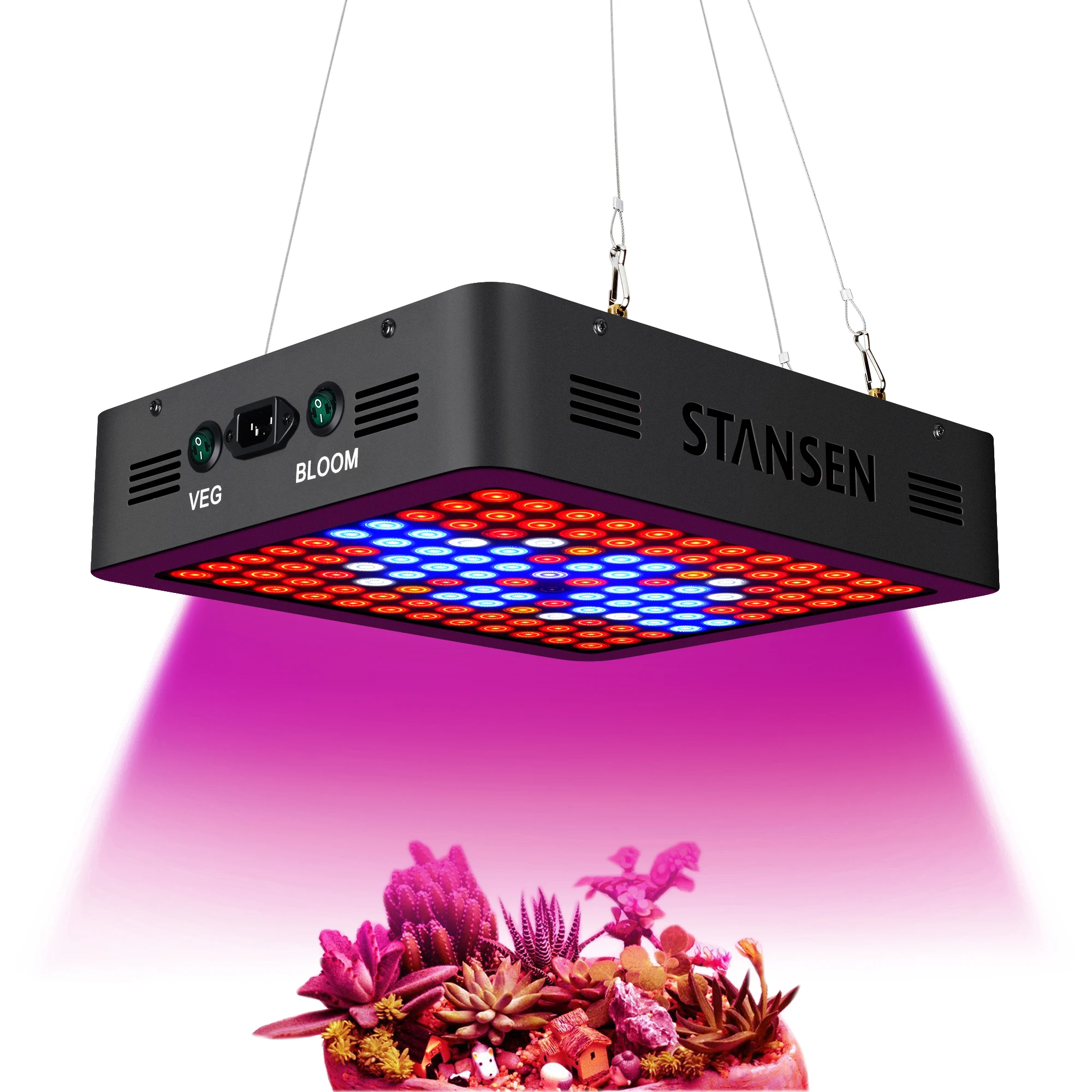 1200W Growing Lamps High PPFD with Lens and VEG BLOOM Modes for Plants Growth in Indoor/Hydroponics/Greenhouse