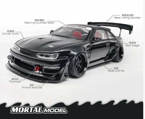 Фото В наличии: Коллекционная масштабная модель автомобиля Mortal 1/64 S14 GT-SPEC V1 SEIIJI OOKAWARA Diecast Bryanlivery №1