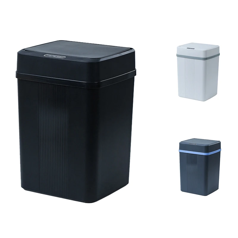 

1 Piece Smart Sensor Can Garbage Bin For Office Kitchen Bathroom Toilet Trash Can Automatic Induction Waste Bins With Lid 18L A