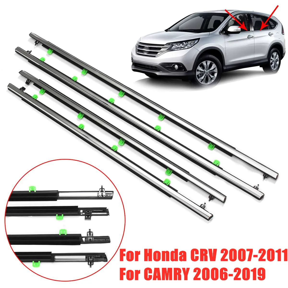 

4pcs Weatherstrip For Honda CRV 2007-2011 Car Outer Window Seal Rubber Strip Moulding Trim Seal Belt For TOYOTA CAMRY 2016-2014