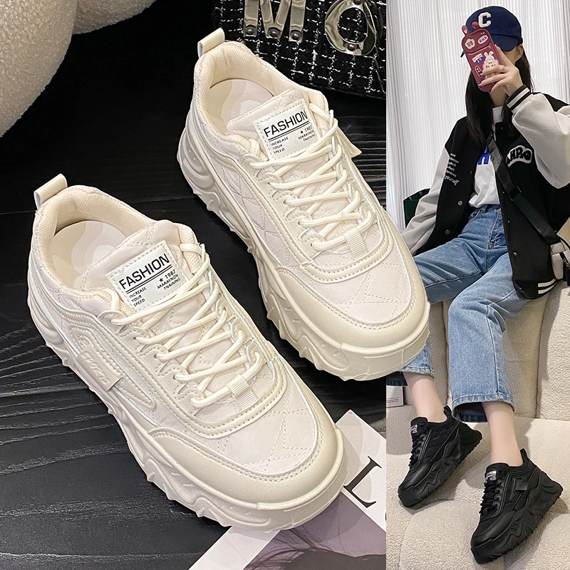 

Torre thick bottom shoes for women increased the new 2022 small white leisure sports age season round head joker 2023 hot style