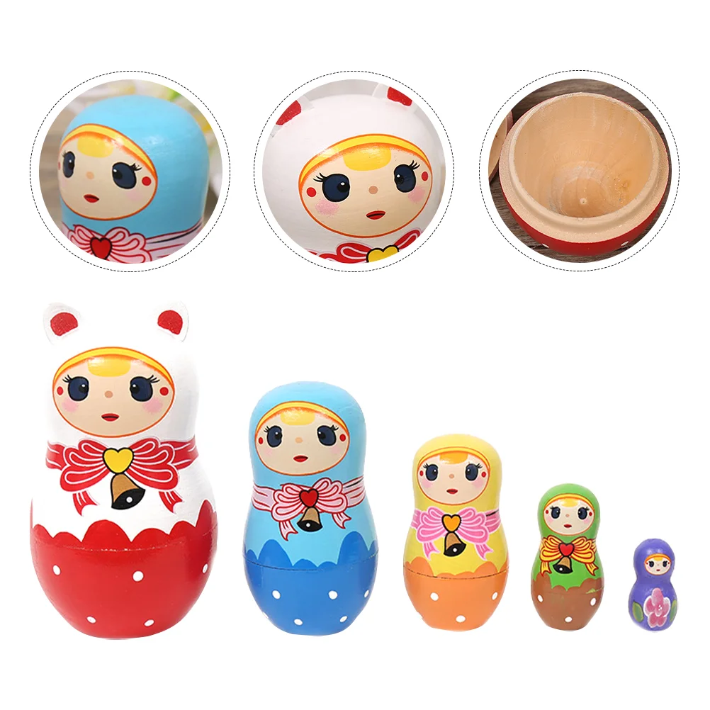 

Matryoshka Wooden Toys Nesting For Kids Child Russian Dolls Stacking Kidcraft Playset