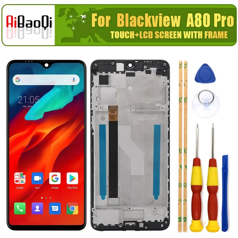 

For Blackview A80 Plus 6.49 “ Touch Screen+1560x720 LCD Display+Frame Assembly Replacement For Blackview A80 Pro Phone