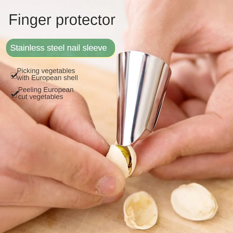 

Stainless Steel Finger Guard for Cutting Food Kitchen Safe Slicing Tool Hands Protector Knife Dicing Chef Thumb Fingertip Covers