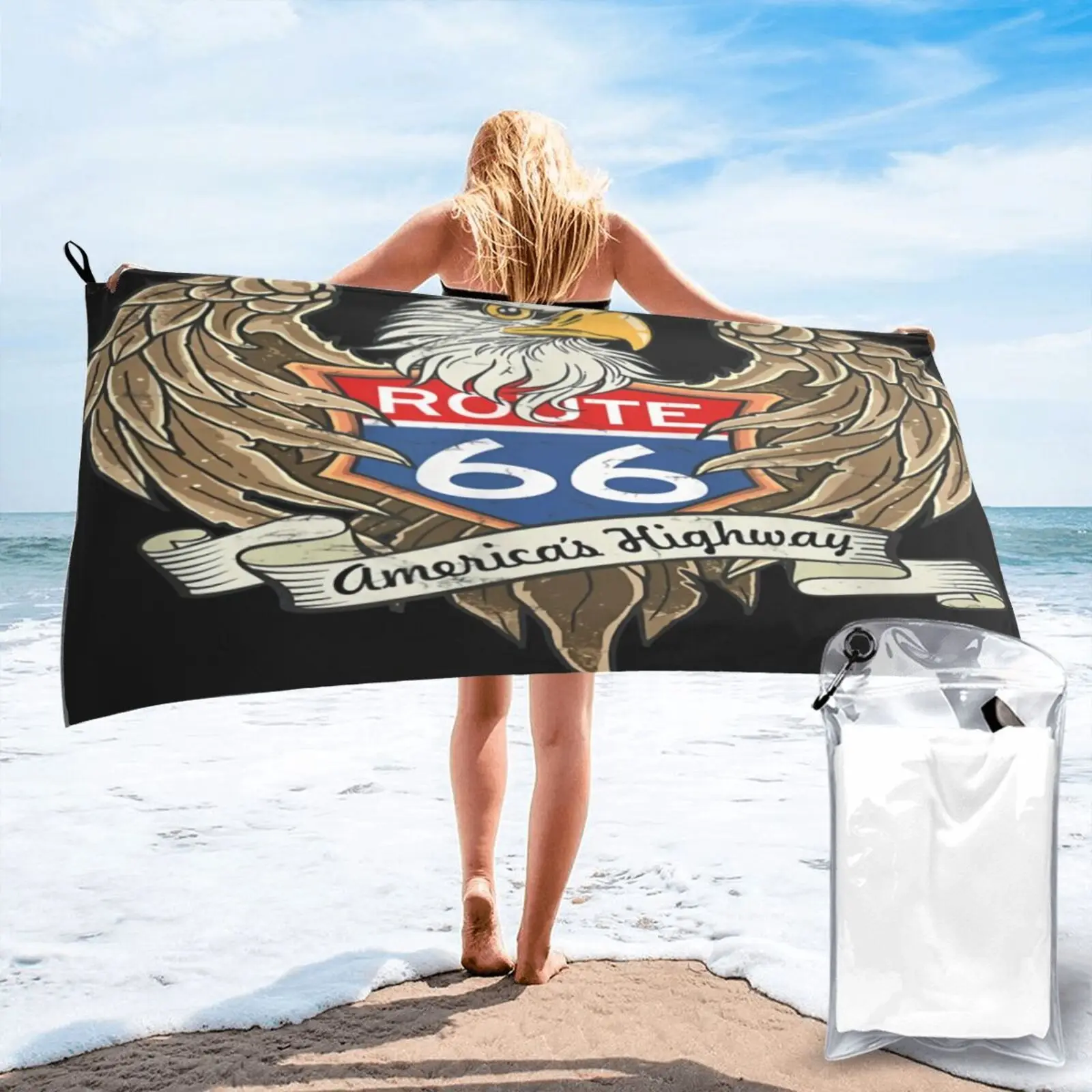 

Легендарный Route 66 США, пляжное полотенце, банное полотенце, Большое пляжное полотенце s, комплект мебели для сауны, ванной комнаты Xxl, пляжное ...