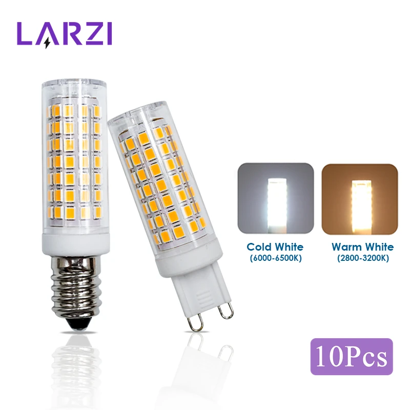 10pcs/lot E14 LED Corn Bulb 110V 220V No Flicker Dimmable G9 Lamp 6W Chandelier Light Replace 60W Halogen Lamp for Livingroom