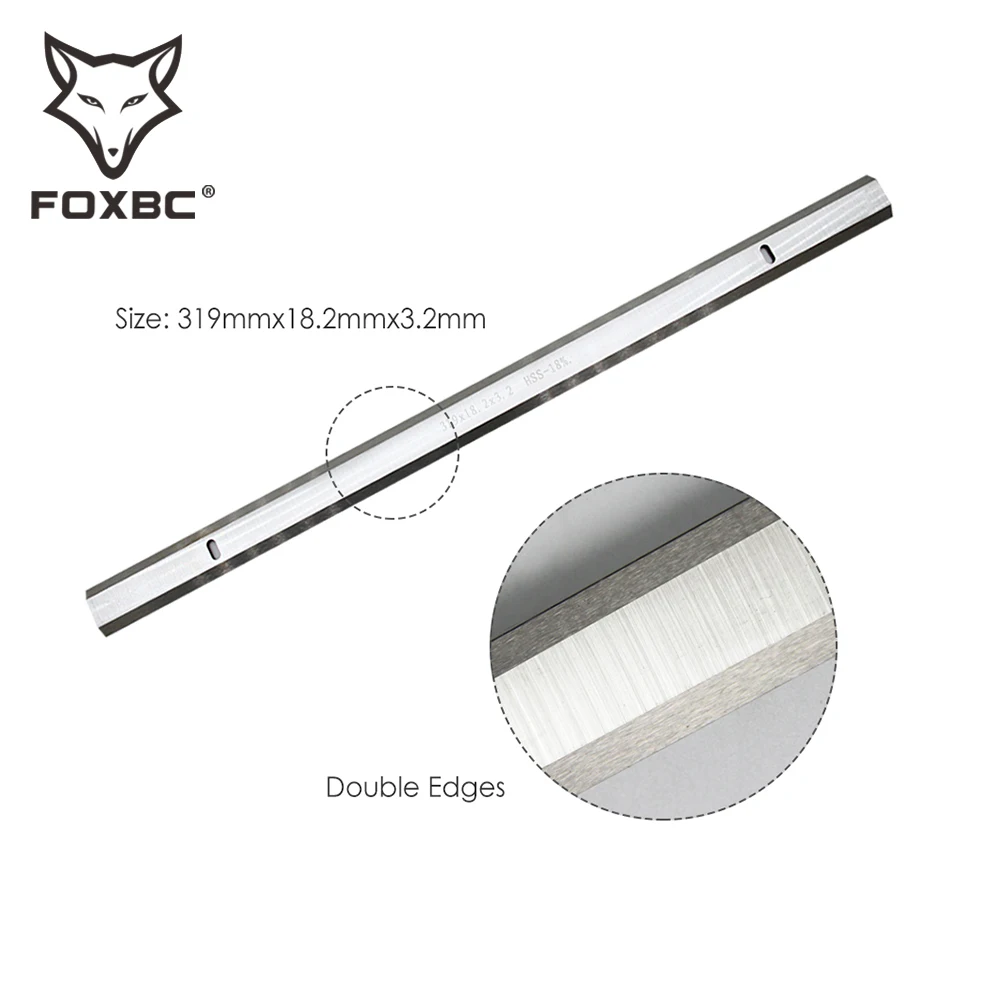 Фото Строгальные лезвия FOXBC 319 мм W18 из быстрорежущей стали для Ryobi ETP1531AK AP13, GMC TP2000, струйный строгальный станок 319x мм, нож №5