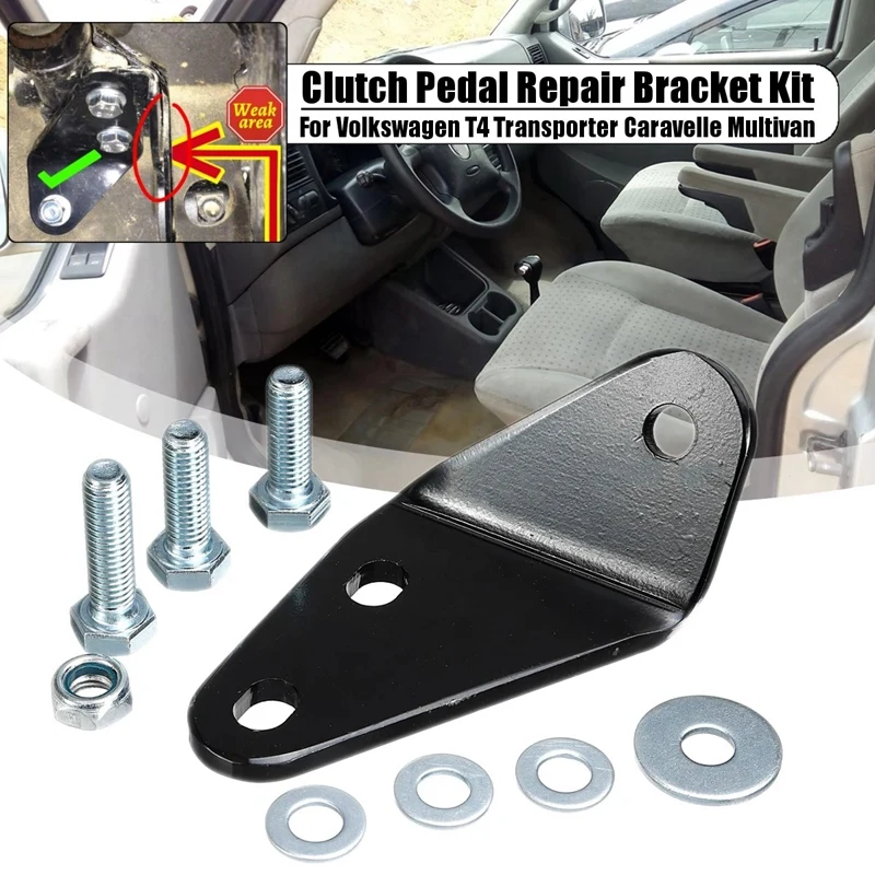 Car Metal Clutch Pedal Repair Bracket Repair Kit for-T4 Transporter Caravelle Multivan Fit RHD and LHD