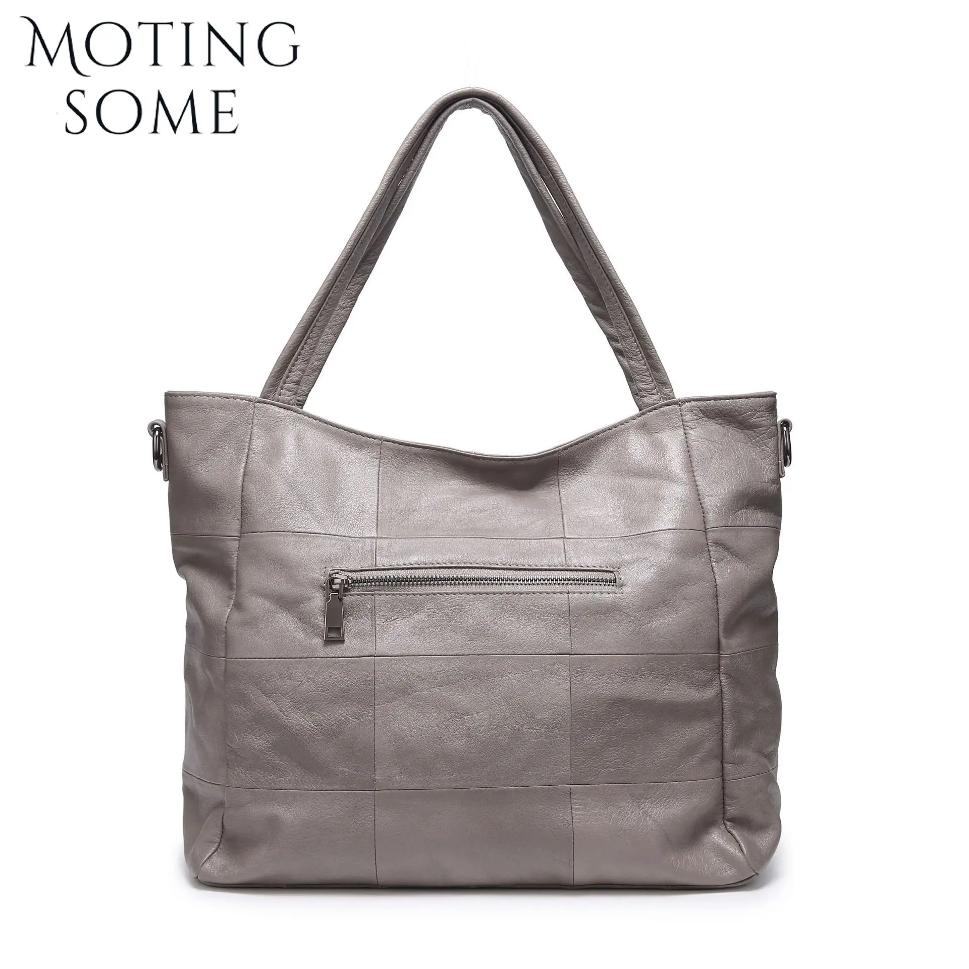 Женская Повседневная Большая Сумка Motingsome Из Натуральной Кожи На Молнии