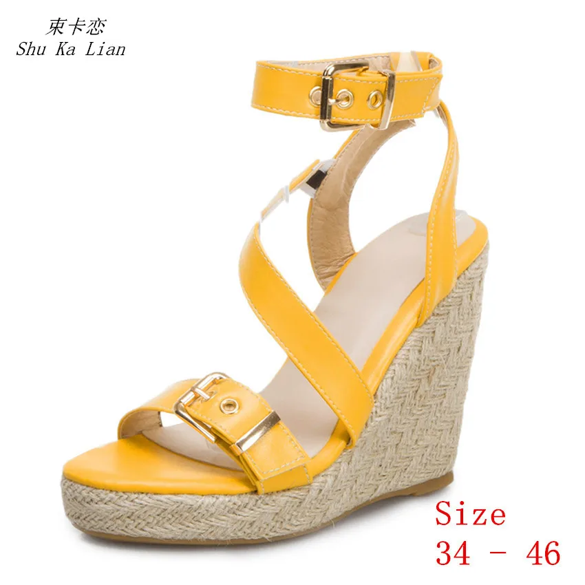 

Women Platform High Heel Wedge Sandals Shoes Woman High Heels Wedges Gladiator Sandals Plus Size 34 - 40 41 42 43 44 45 46