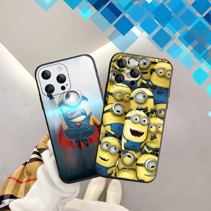 

M-Miniones-Cartoons-Cute Phone Case For IPhone 13 Mini 12 11 Pro Max Xs Xr X 7 8 Plus Se 2020 Transparent Cover
