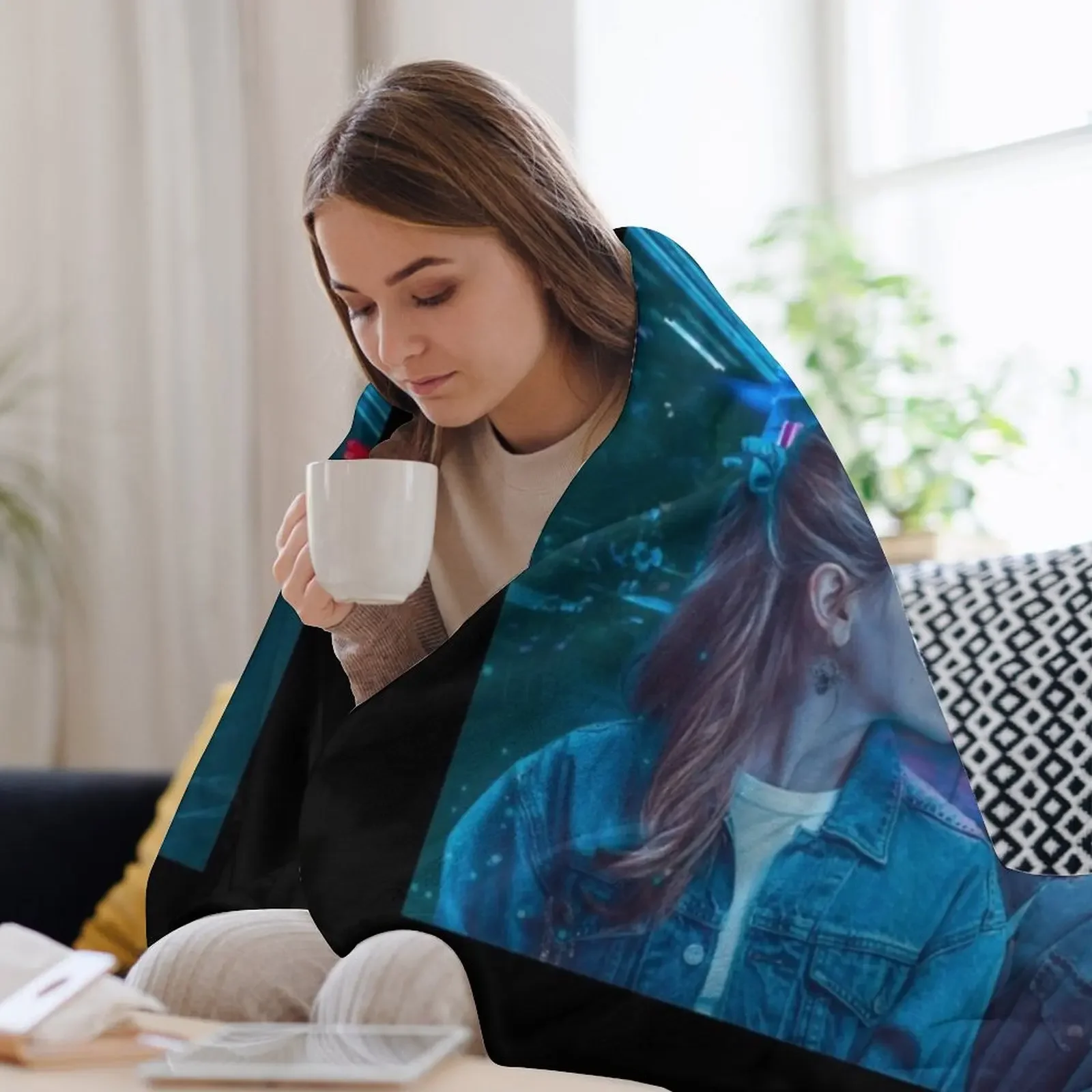 Забавный подарок Dani X Jamie Fireworks Date 2 классическое одеяло с веером диванное