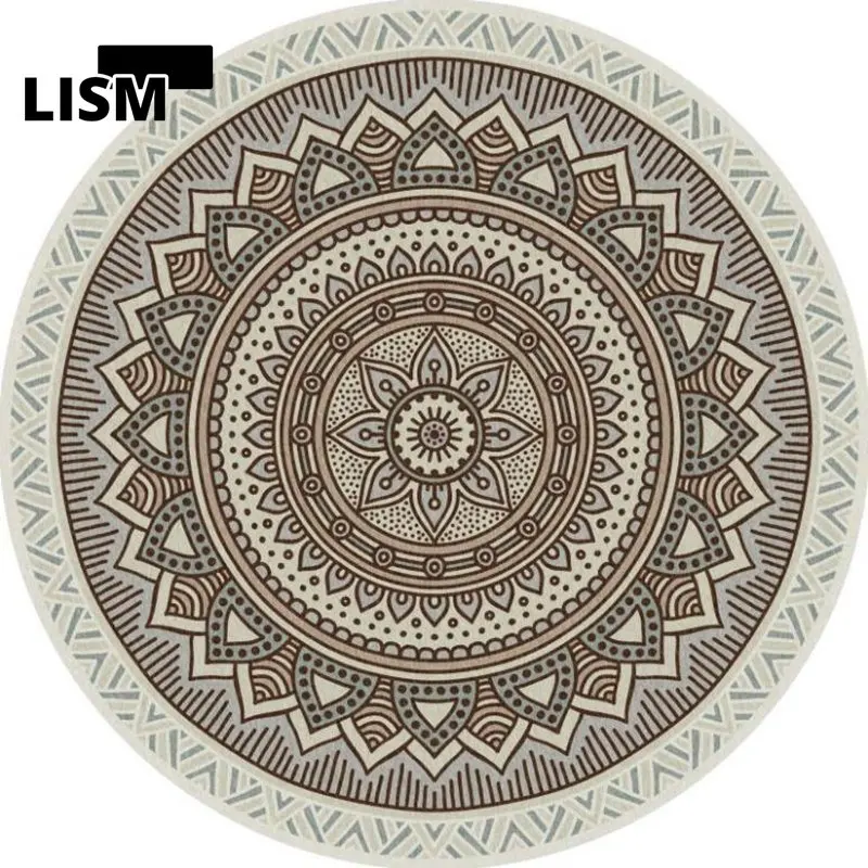 

Nordic Style Round Carpet Living Room Mandala Modern Area Rug for Bedroom Decoration Coffee Table Floor Mat Entrance Doormats