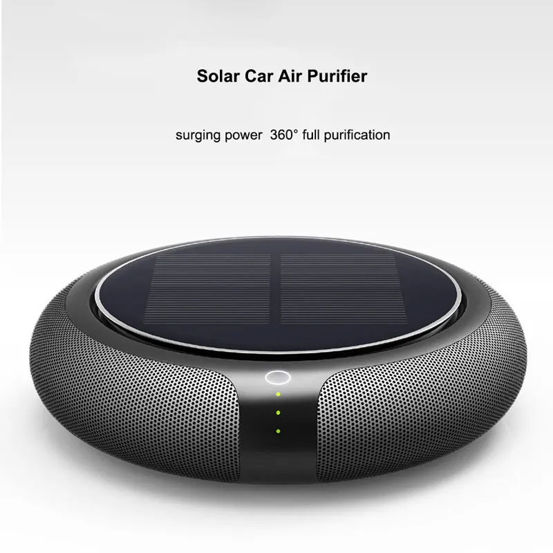 

Solar Car Air Purifier Usb Oxygen Cleaner Ozone Generator Air Purifier HEPA Filter Smoke Remover Smart Gadgets Car Supplies