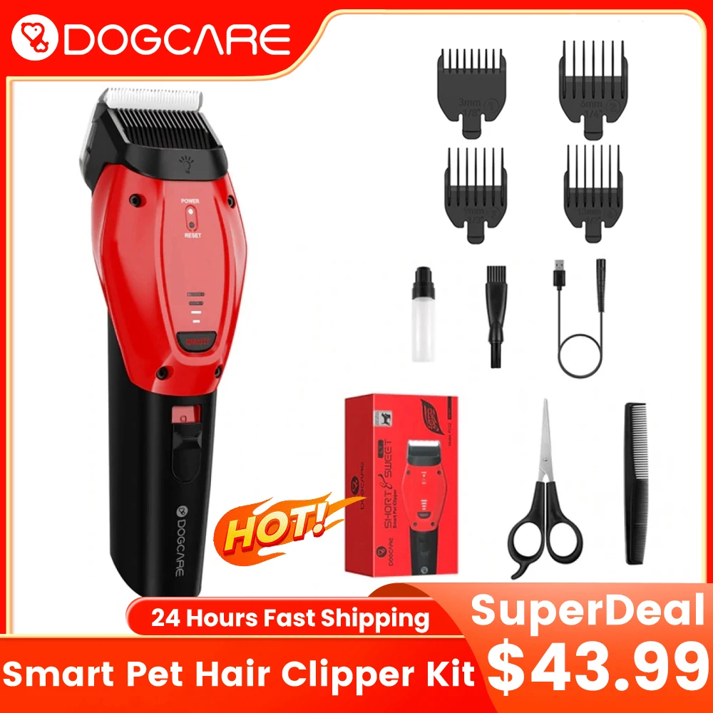 DOGCARE PC02 Dog Clipper Professional Pet Dog Hair Clipper Cutting Machine Trimmer Low Noise With Blade Haircut Grooming Tools