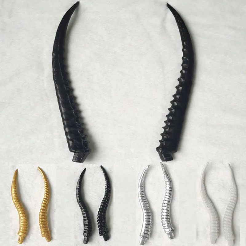 

Handmade White Black Simulation Plastic Antelope Horn DIY Cosplay Headband Animal Artificial Antelope Horns Halloween navidad