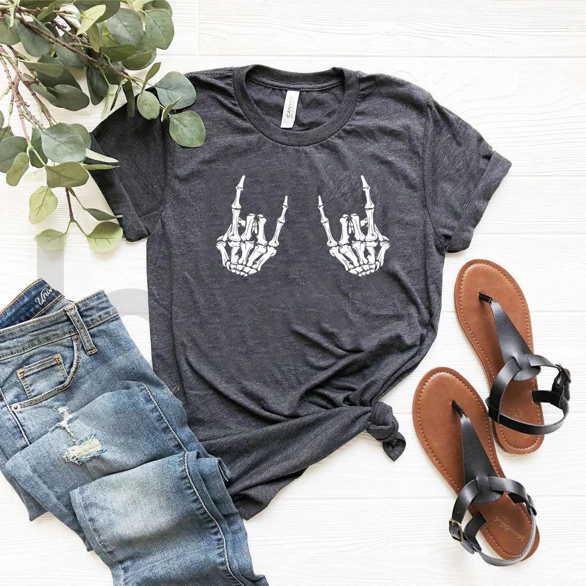 Футболка Rock on Skeleton Hands футболка со скелетом с металлическими пальцами забавная на