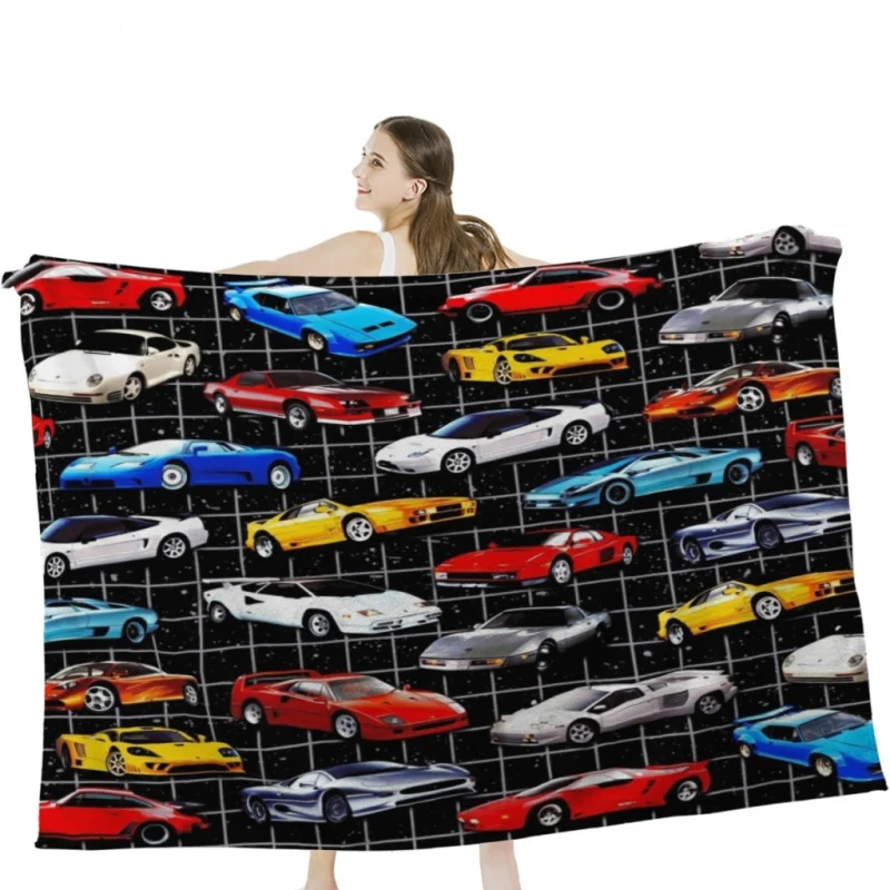 

Dream Cars Throw Blanket Soft Velvet Blanket Travel Bedding Blanket