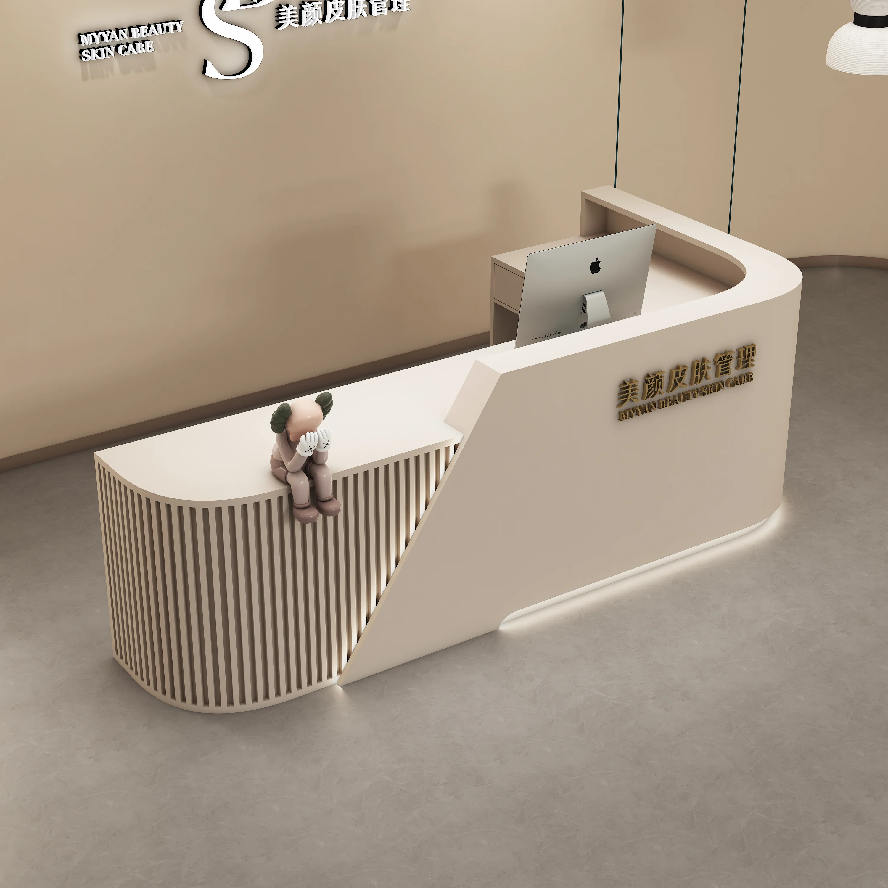 Роскошный магазин стол простой для приема стойка регистрации спа эстетическая