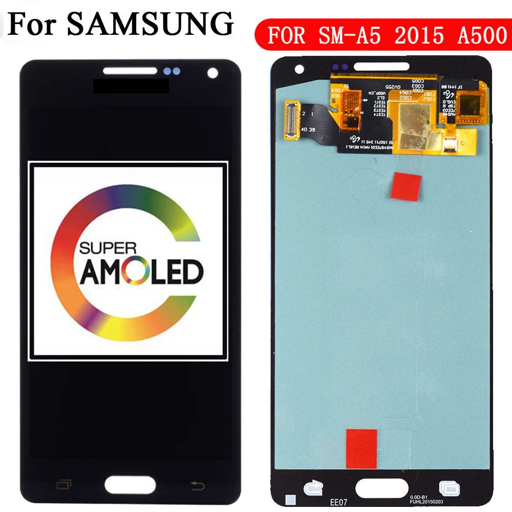 replacement super amoled lcds for samsung galaxy a5 2015 a500 a500f a500fu a500h a500m phone lcd display touch screen digitizer free global shipping