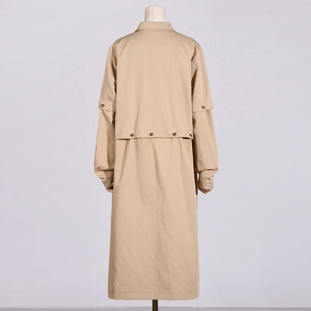 VGH свободный лоскутный шикарный плащ на пуговицах для женщин с лацканами и