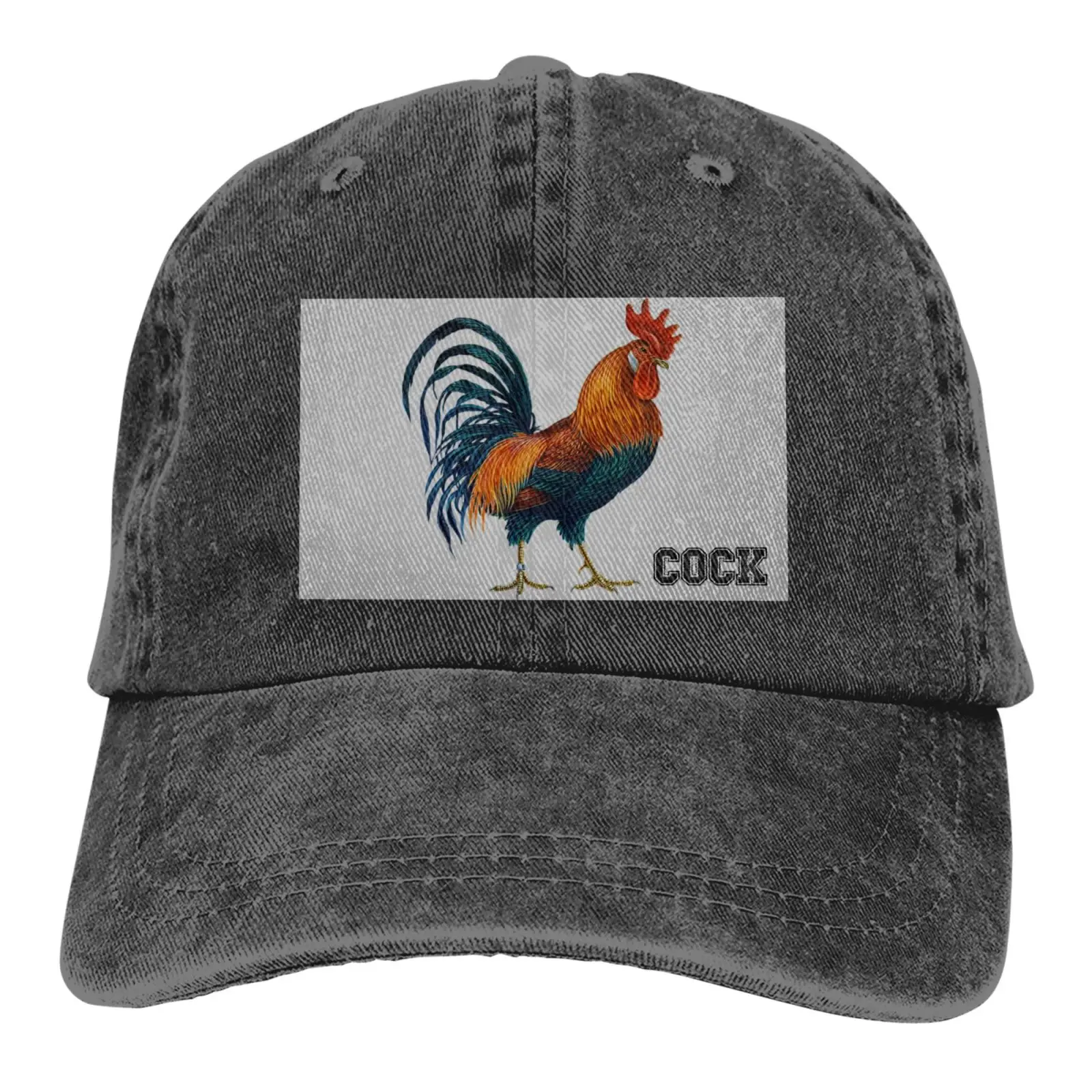 Unisex Animal Trucker Hat Vintage Cock Cowboy Hats Washed Adjustable Cartoon Baseball Caps