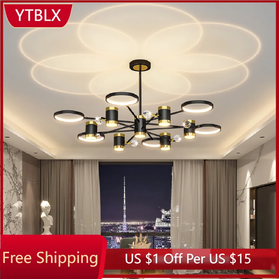 

Современные светодиодные минималистичные люстры С закатом для гостиной, роскошный подвесной светильник для спальни, столовой, комбинированный светильник в полный комплект