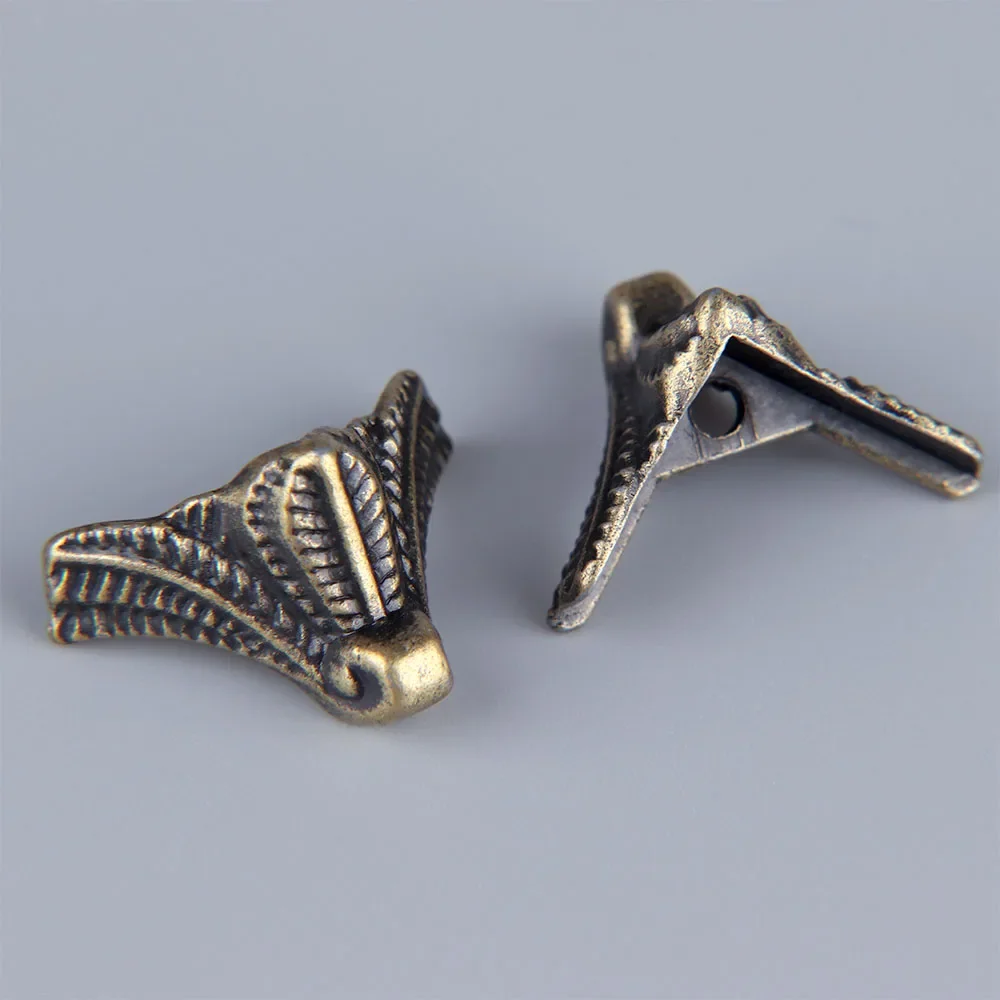 4 шт. Античная защита для углов бронзовая коробка ювелирных изделий деревянная