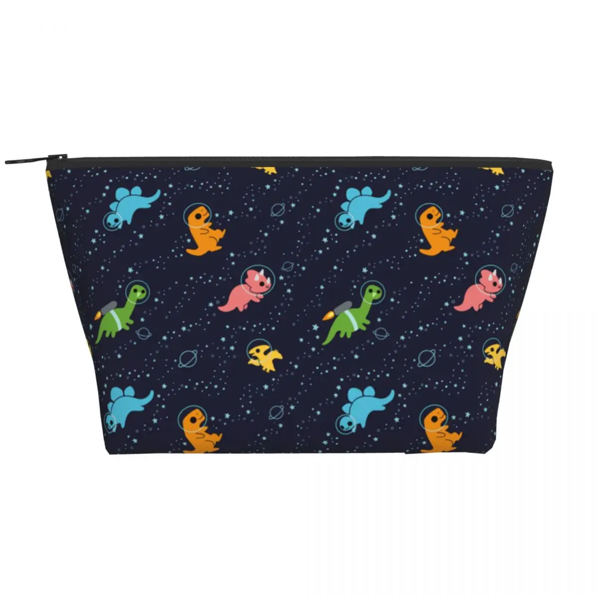 

Space Dinosaurs Trapezoidal Portable Makeup Bags Daily Storage Bag Cosmetic Case for Travel Toiletry Jewelry Bag