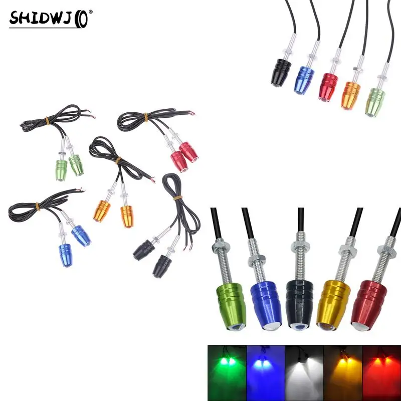 

2 Pcs LED Motorcycle Signal Lamp Super Bright LED Car Number License Plate Bolt Screw Tail Rear Light Brake Fog Lamp Bulb